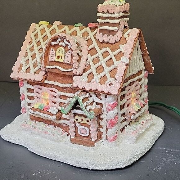 VINTAGE 1992 Glitter & Illuminated Gingerbread House by Silvestri / ML Dooly - Picture 8 of 8